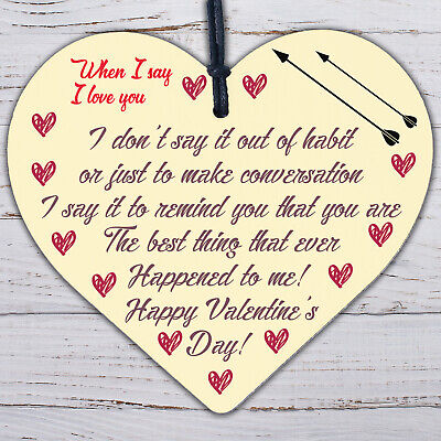 Special Valentines Day Wooden Heart Plaque Gift For Husband Wife Gift For Him