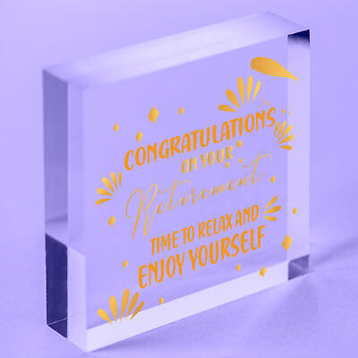 Congratulations Retirement Sign Novelty Keepsake Leaving Work Present Friendship