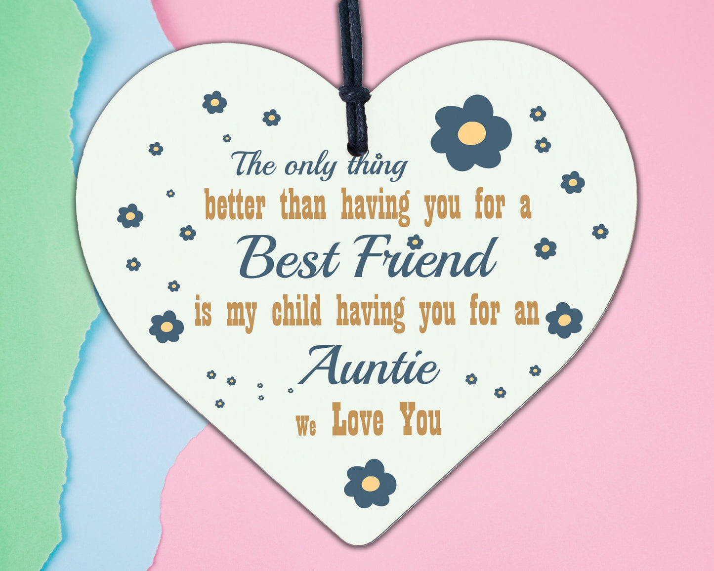 Best Friend Auntie Heart Gift Shabby Chic Birthday Love Keepsake Thank You Sign