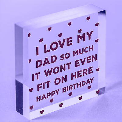 Birthday Gift For Dad Novelty Wooden Heart Sign Funny Gifts From Daughter Son