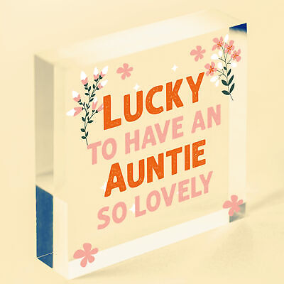 Auntie Birthday Gifts Thank You Gift Wooden Heart Shabby Chic Sign Family Plaque