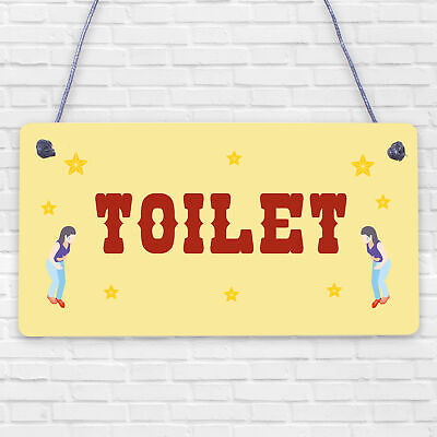 Retro Toilet Sign Funny Vintage Pub Bar Club Hanging Plaque Bathroom Loo Door