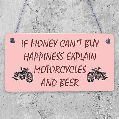 Beer Motorcycle Enthusiast Motorbike Man Cave Signs Garage Him Dad Grandad Gifts