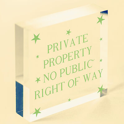 PRIVATE PROPERTY NO PUBLIC RIGHT OF WAY Outdoor Hanging Plaque NO PARKING Sign