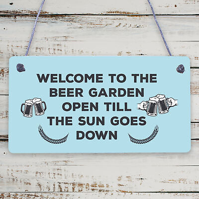 Beer Garden Sign Funny Home Bar Man Cave Garden Plaque Beer Gift For Men