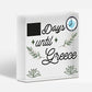 Chalkboard Holiday Countdown To GREECE Wall Sign Novelty Gift For Friend Family