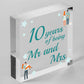 10 Year Anniversary Gift Wooden Heart Sign Mr And Mrs 10th Anniversary Plaque