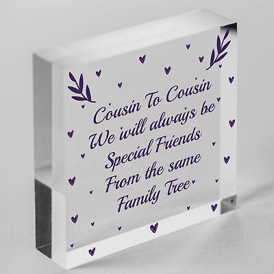 Cousin Family Gifts Christmas Birthday Gift For Cousin Wood Heart Thank You Gift