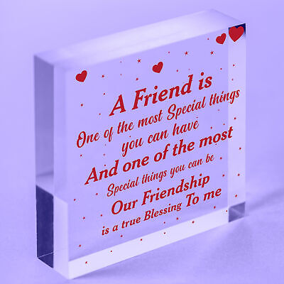 THANK YOU FRIENDSHIP GIFT Wood Heart Best Friend Plaque Birthday Gift For Friend