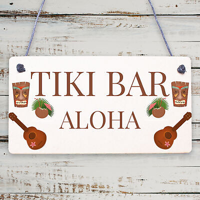 Tiki Bar Aloha Hanging Garden Sign Home Bar Plaque Alcohol Gift Friendship Gift