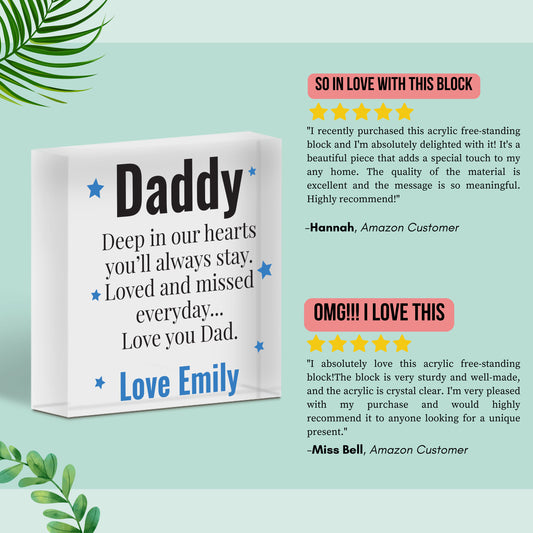 Personalised Fathers Day Thinking Of You Dad Memorial Dad Grandad Remembrance