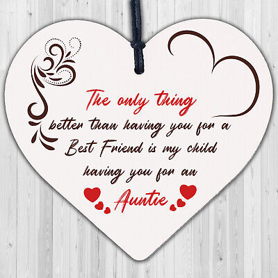 Sister Gift Hanging Heart Plaque Gift For Auntie Birthday Christmas From Niece