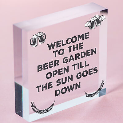 Beer Garden Sign Funny Home Bar Man Cave Garden Plaque Beer Gift For Men