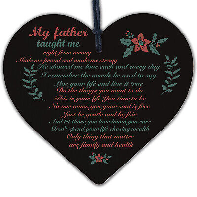 My Father Fathers Day Dad Wood Heart Sign Memorial Plaque For Him Daughter Gift