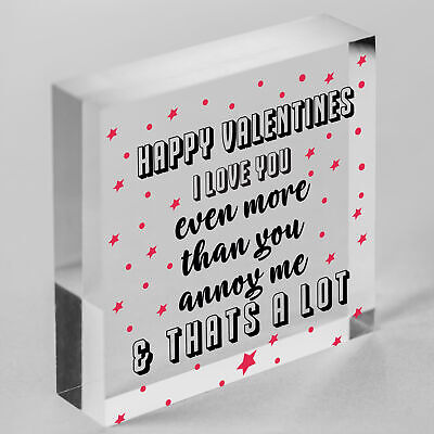 Love You Plaque Funny Valentines Gift For Him Valentines Day Card Wife Husband