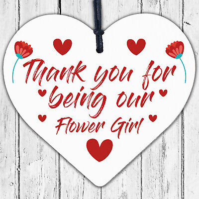 Thank You For Being Our Flower Girl Gift Engraved Heart Wedding Gift Keepsake