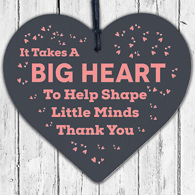 Big Heart Little Minds THANK YOU Teacher Mentor Tutor Nursery Child Gift Plaque