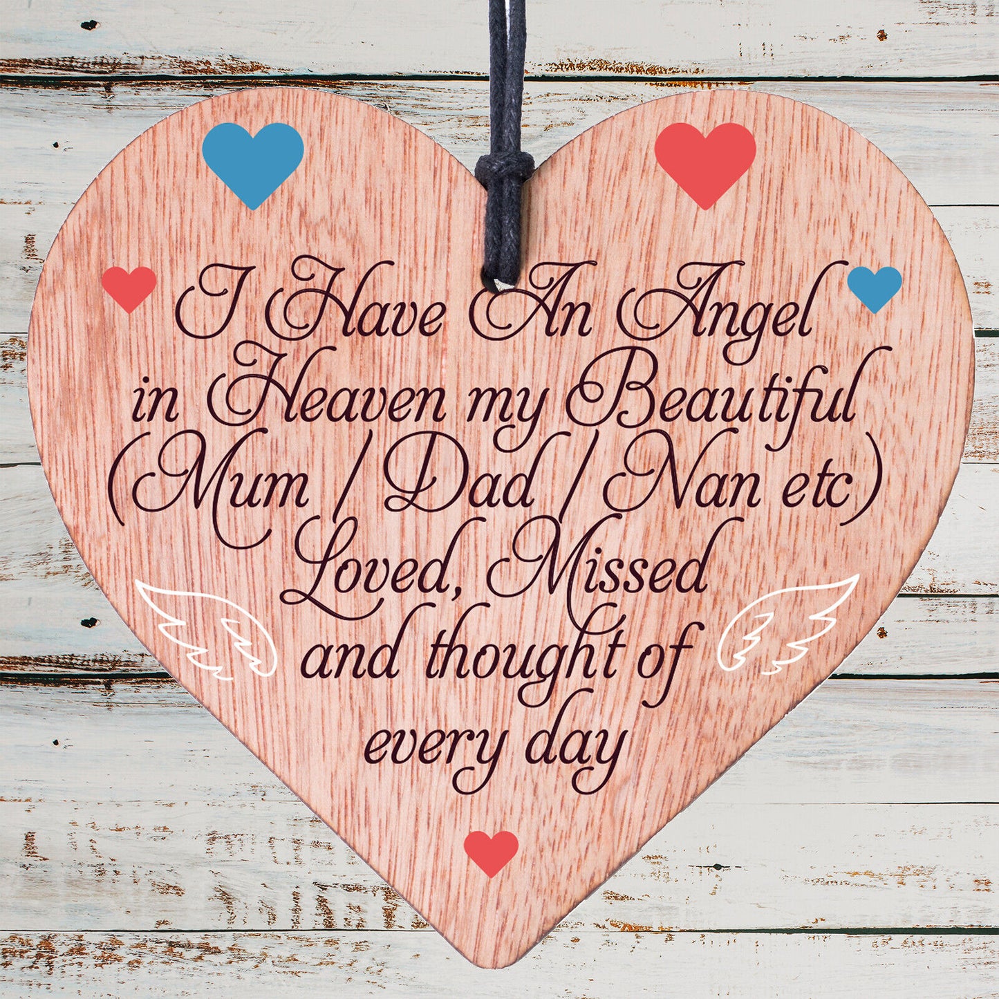 Mum Dad Memorial Sign Heart Plaque Gift Message Guardian Angel Love you Always