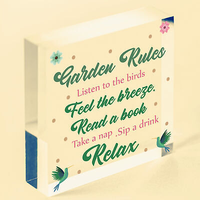 Hanging Garden Rules Sign For Garden Shed Wall Sign Home Decor Garden Plaques