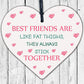 Best Friends Are Like Fat Thighs Novelty Wooden Hanging Heart Friendship Plaque