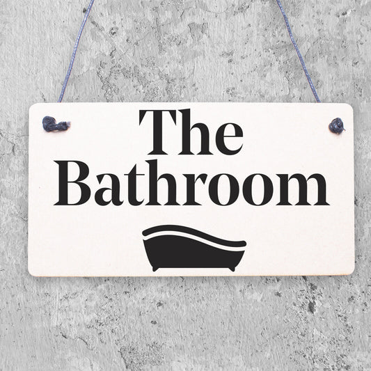 Rectangle Sign for Guests Flatmates Funny Bathroom Sign Direction Sleek Design