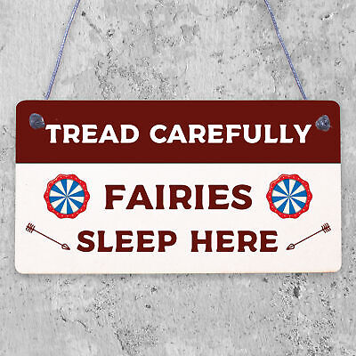 Fairies Sleep Here Garden Shed Fairy Shabby Chic Sign Plaque Home Gift Friend