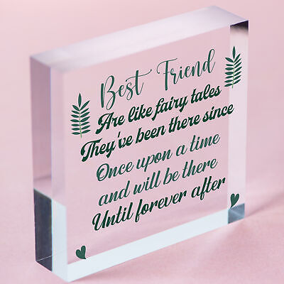 Best Friend Friendship Plaque Wooden Heart Thank You Christmas Birthday Gifts