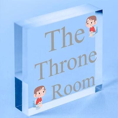 The Throne Room Novelty Wooden Hanging Plaque Funny Restroom Bathroom Door Sign