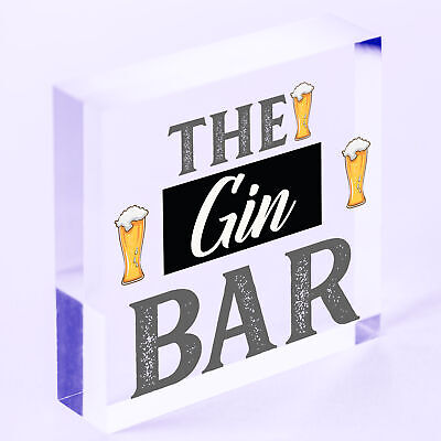 Drink Gin Bar Funny Alcohol Gift Man Cave Home Bar Hanging Plaque Pub Sign Gifts