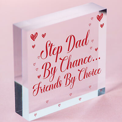 Step Dad By Chance Friends By Choice Wooden Hanging Plaque Friendship Gift Sign