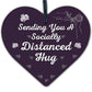 Socially Distanced Hug Gift Engraved Heart Special Gift For Friend Lockdown