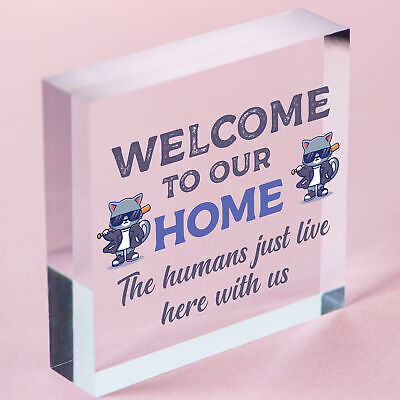 Cat Sign Welcome To Our Home Cat Lover Gift Door Sign Gift For Men Women