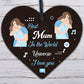 Best Mum In The Universe Birthday Mothers Day Hanging Heart Christmas Gift World