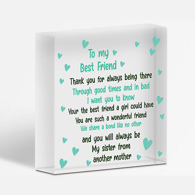 Thank You Poem Friendship Gift Engraved Heart Best Friend Birthday Christmas