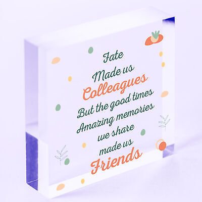 Fate Made Us Colleagues Wood Heart Plaque Friendship Work Leaving Gift Thank You