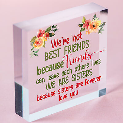 Thank You Sisters Friendship Plaques Wooden Heart Christmas Best Friend Gifts