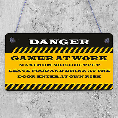 Funny Gaming Warning Sign Novelty Gaming Gifts For Boys Gamer Birthday Present