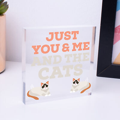 You Me And The Cats Sign Home Funny Crazy Cat Lady Sign Pet Lover Gifts