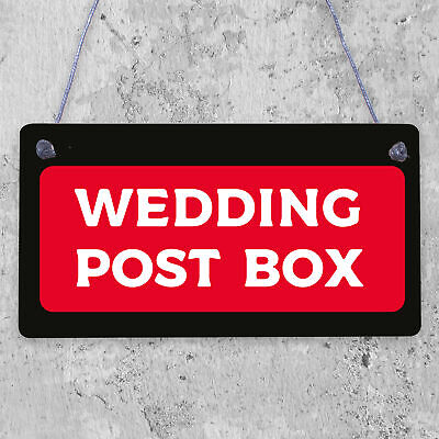 Wedding Post Box Hanging Decorative Plaque Well Wishes Table Presents Cards Sign