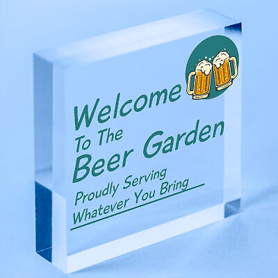 Welcome Sign Beer Garden Signs Wall Pub Garden Plaques Alcohol Friendship Gift