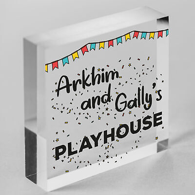 Quirky Playhouse Sign Personalised Garden Summerhouse Sign Son Daughter Gift