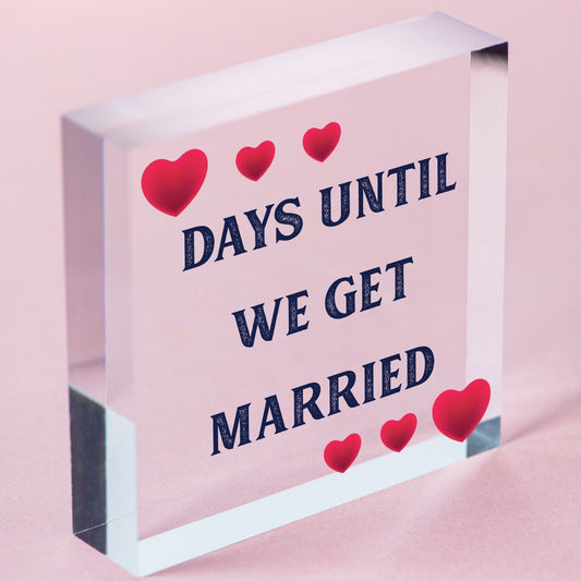 Wedding Countdown Chalkboard Plaque Sign Engagement Gift Fiance Mr & Mrs