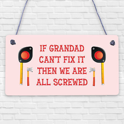 Grandad Fix It Man Cave Sign Garage Shed Wall Sign Birthday Xmas Grandad Gift