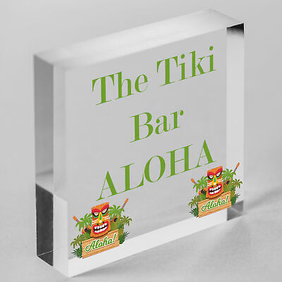 The Tiki Bar Party Hanging Bar Pub Plaque Beer Cocktails Beach Decoration Sign