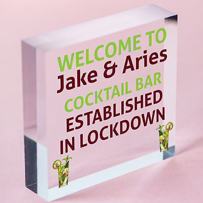 Novelty Cocktail Bar Sign Corona Lockdown Quaratine Gifts Home Bar Sign Decor