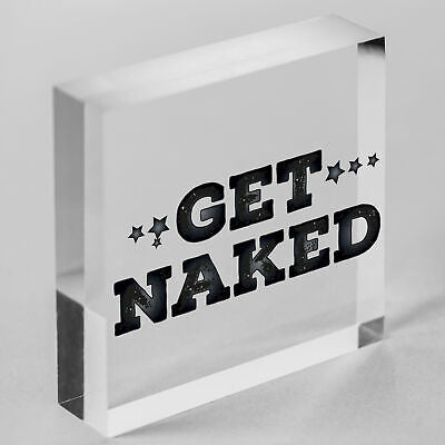 GET NAKED Chic Hanging Plaque Garden Shed Hot Tub Sign Birthday Gifts For Her