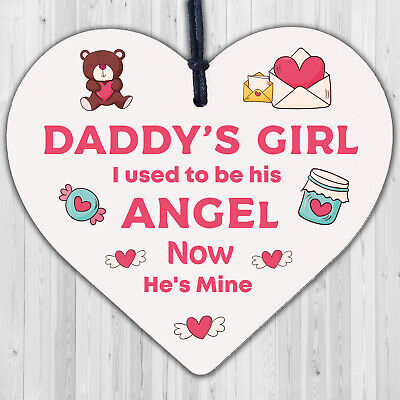 Daddy's Girl Wooden Heart Grave Memorial Father's Day Bereavement Sign Plaques