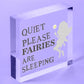 Quiet Please Novelty Hanging Plaque Fairy Sign Garden Shed Mum Decor Gift Plaque