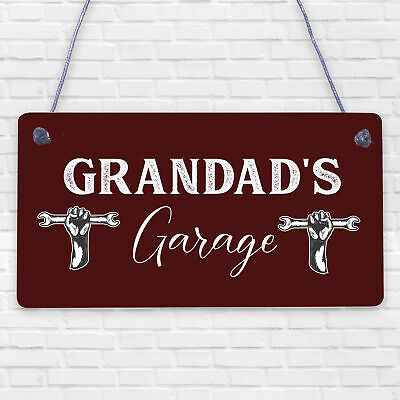 Grandad's Garage Wall Plaque Novelty Workshop Man Cave Shed Sign Father Gift