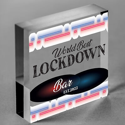 BEST LOCKDOWN BAR Funny Home Bar Sign Man Cave Plaque Alcohol Beer Gin Gift